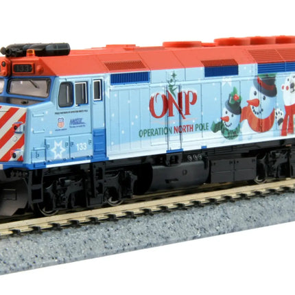 Kato 37-2016 | EMD F40PH - Chicago Metra Operation North Pole 2016 #133 | HO Scale