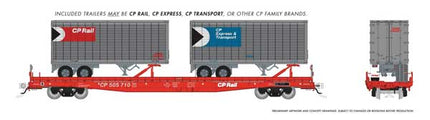 Rapido 1130504A HO scale Marine Industries Piggyback Flatcar w/26' Trailers, Canadian Pacific