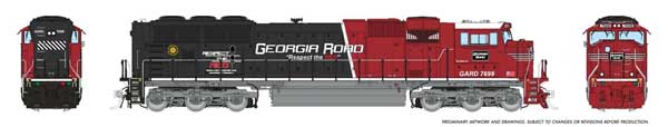 Rapido 1048043 HO scale EMD SD70MACe, Georgia Road #7674