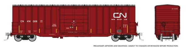 Rapido 1131005 HO scale Trenton Works 5277 Cubic Foot Boxcar, 6-pack, Canadian National