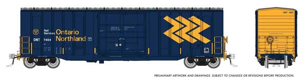 Rapido 1131006 HO scale Trenton Works 5277 Cubic Foot Boxcar, 3-pack, Ontario Northland