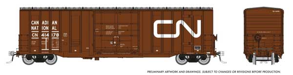 Rapido 1131002 HO scale Trenton Works 5277 Cubic Foot Boxcar, 6-pack, Canadian National