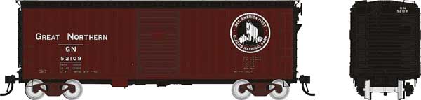 Rapido 1105001 HO scale Great Northern-Built 40' Double-Sheathed Boxcar, 6-pack, Great Northern