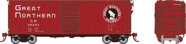 Rapido 1105005 HO scale Great Northern-Built 40' Double-Sheathed Boxcar, 6-pack, Great Northern