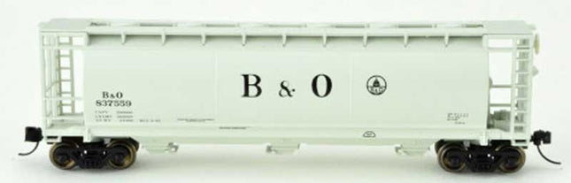 Bowser 38135 3-Bay Cylindrical Covered Hopper N Scale Baltimore & Ohio 837560 Model Train Car