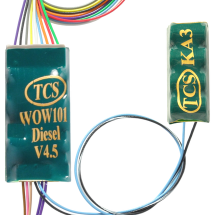 TCS 1533 WOW101-KA Diesel sound decoder with KA3 Keep Alive on the auxiliary harness