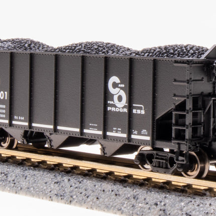 Broadway Limited 7153 C&O 3-Bay Hopper 2-Pack N Scale - car 379701 end ladder and coupler detail