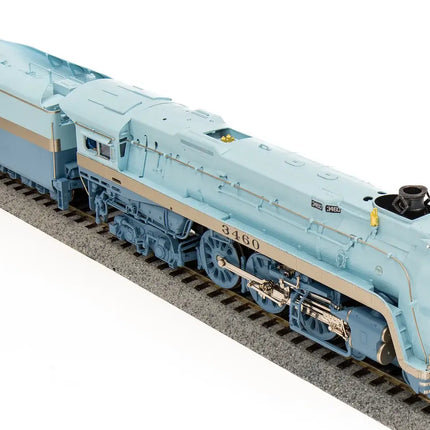 Broadway Limited 7355 | 3460 Class 4-6-4 Hudson - Sound and DCC - Brass Hybrid Paragon4(TM) - Santa Fe #3460 (Blue Goose, 1951-1953; blue, white) | HO Scale