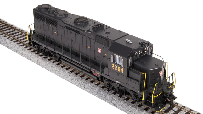 HO scale model of Southern Pacific EMD GP35 diesel locomotive with sound and DCC on track.