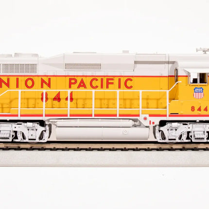 HO Scale Union Pacific #844 EMD GP30 locomotive by Broadway Limited featuring Paragon4 Sound and DCC on display.