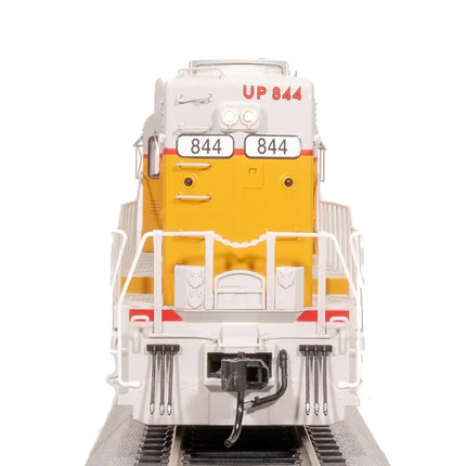 Front view of Broadway Limited 7580 EMD GP30 Union Pacific #844 HO Scale model locomotive.