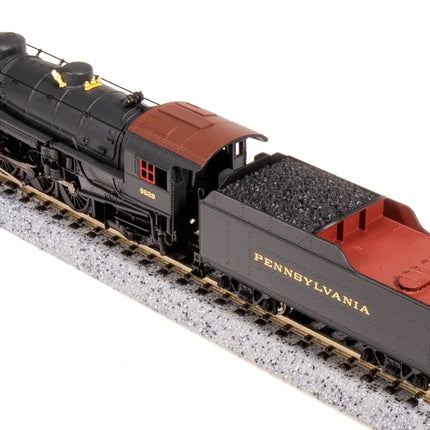 Broadway Limited N Scale USRA 2-8-2 Light Mikado #9630 Pennsylvania Railroad model train on track.