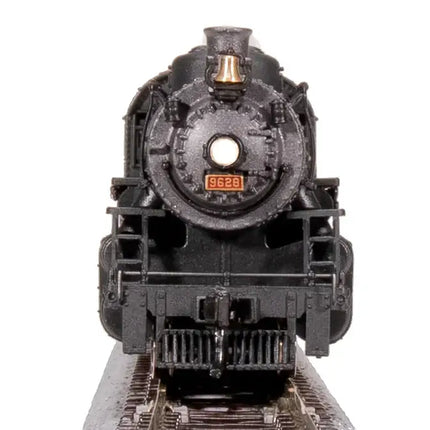 Broadway Limited 7861 USRA 2-8-2 Light Mikado, Pennsylvania Railroad #9630, N Scale model train front view.