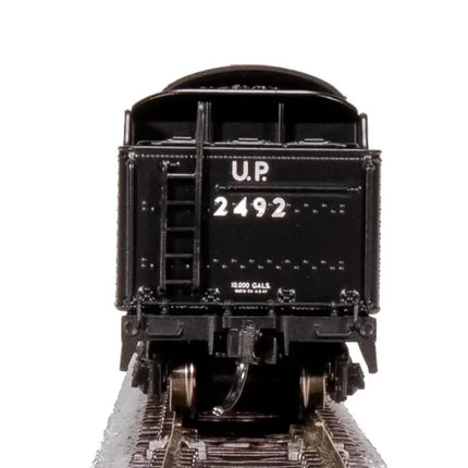 N Scale Union Pacific #2492 USRA 2-8-2 Light Mikado model train rear view on track