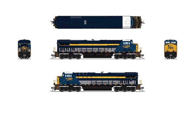 Broadway Limited 9886 | GE ES44AC CSX #1869 C&O Heritage - Paragon4 Sound DCC | N Scale