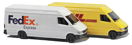 Busch 8304 Mercedes-Benz Sprinter FedEx and DHL Cargo Van 2-Pack N Scale