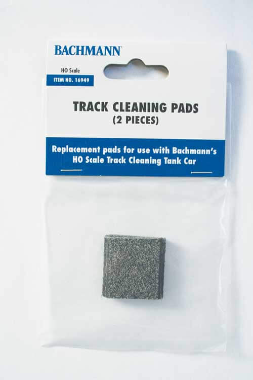 Bachmann 16949 track cleaning pads for HO scale, two replacement pieces for effective track maintenance.