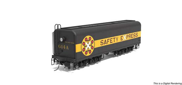 Broadway Limited 10574 HO scale DLMX 4219-Type Auxiliary Water Tender, Chessie Safety Express #614A