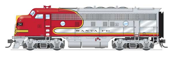 Broadway Limited 10532 HO scale EMD F3A, Santa Fe #34C
