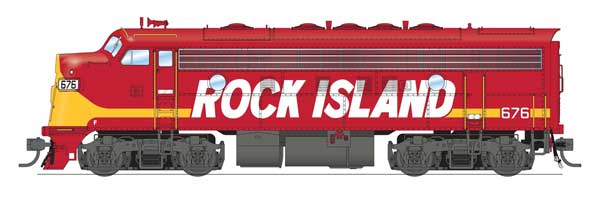 Broadway Limited 10561 HO scale EMD F7A, Rock Island #676