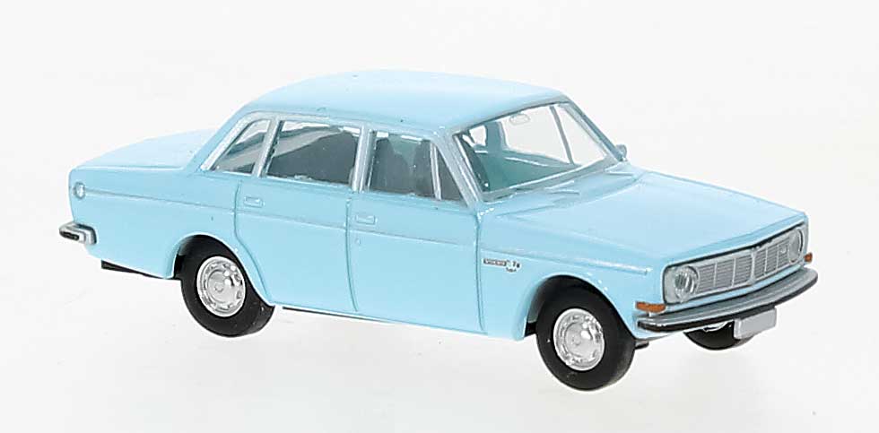 Brekina Automodelle 29423 | 1966-1973 Volvo Series 144 Sedan - Pastel Blue - Assembled | HO Scale