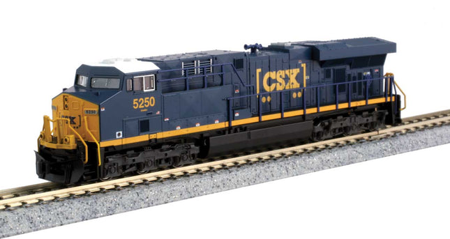 Kato 1768948 | GE ES44AC GEVO - Standard DC - CSX #5293 (blue, yellow, Boxcar Logo) | N Scale