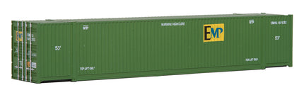Walthers SceneMaster 949-8503 HO scale 53' Singamas corrugated-side container in EMP green