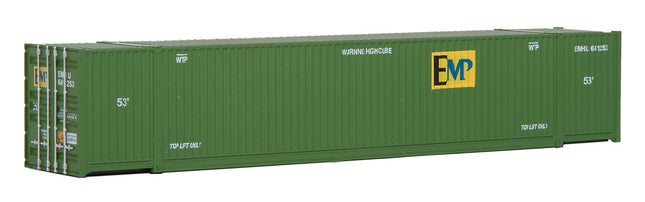 Walthers SceneMaster 949-8503 HO scale 53' Singamas corrugated-side container in EMP green