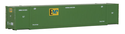 Walthers SceneMaster 949-8503 HO scale 53' Singamas corrugated-side container in EMP green - opposite side