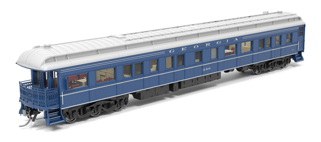 Broadway Limited 9730 Georgia Railroad #300 Heavyweight Business Car HO Scale - blue & gray observation car
