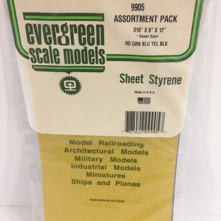 Evergreen 9905 .010" Combo Transparent Styrene Sheet Pack All Scales - package