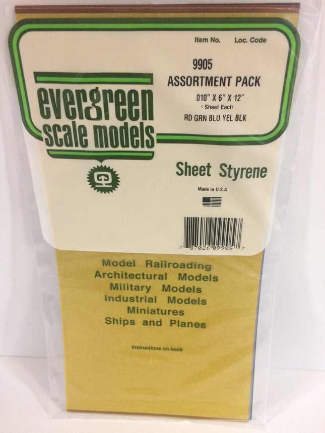 Evergreen 9905 .010" Combo Transparent Styrene Sheet Pack All Scales - package