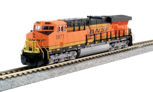 Kato 1768952 | GE ES44AC GEVO - Standard DC - BNSF Railway #5801 (orange, black, Wedge Logo) | N Scale