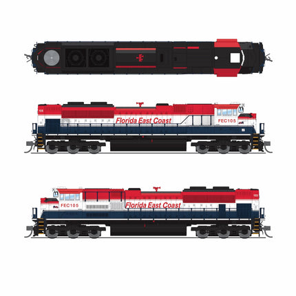 Broadway Limited 9968 Florida East Coast #105 N scale locomotive