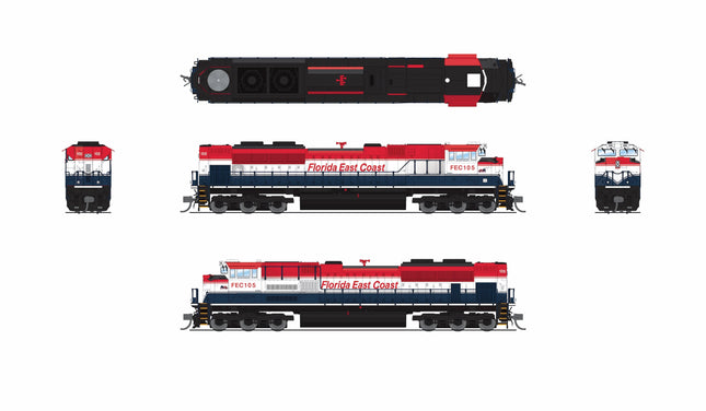 Broadway Limited 9969 Florida East Coast #107 N scale locomotive