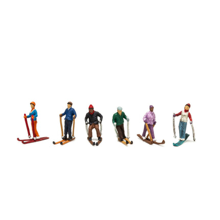 Woodland Scenics 1967 | Snow Skiers (6) - Painted Figures | HO Scale