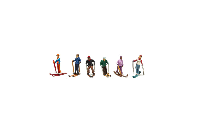 Woodland Scenics 1967 | Snow Skiers (6) - Painted Figures | HO Scale