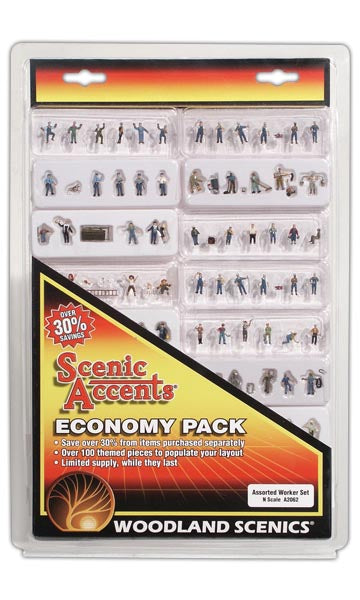 Woodland Scenics 2062 | Economy Pack - Assorted Worker Set (100+) | N Scale