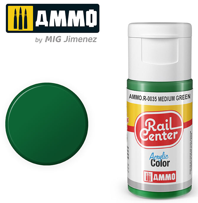 AMMO R-0035 | Medium Green (15 ML) | Acrylic Paints By Mig Jimenez