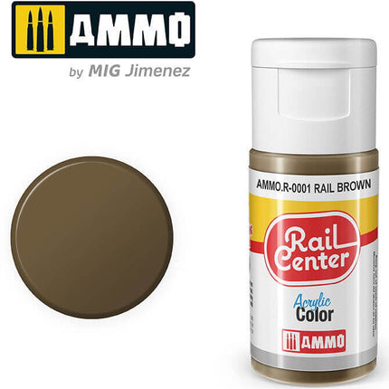 AMMO R-0001 | Rail Brown (15 ML) | Acrylic Paints By Mig Jimenez - Squeaky's Trains