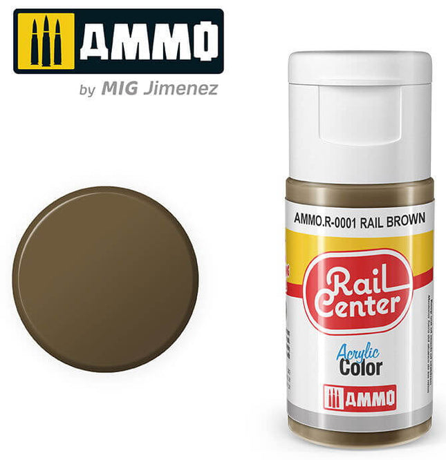 AMMO R-0001 | Rail Brown (15 ML) | Acrylic Paints By Mig Jimenez - Squeaky's Trains