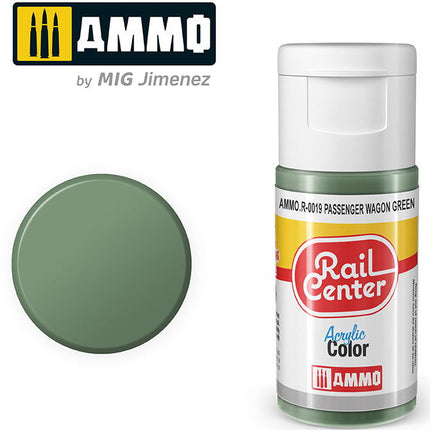 AMMO R-0019 | Passenger Wagon Green (15 ML) | Acrylic Paints By Mig Jimenez - Squeaky's Trains