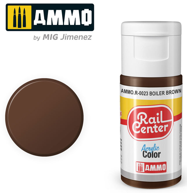 AMMO R-0023 | Boiler Brown (15 ML) | Acrylic Paints By Mig Jimenez - Squeaky's Trains