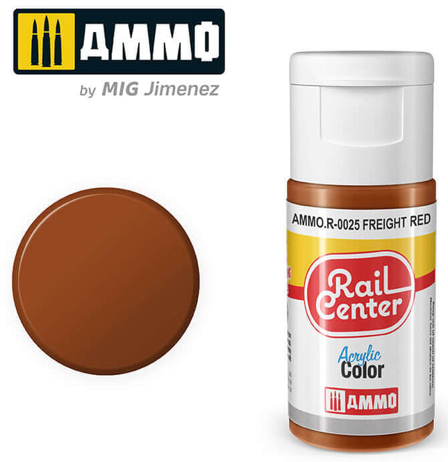 AMMO R-0025 | Freight Red (15 ML) | Acrylic Paints By Mig Jimenez - Squeaky's Trains