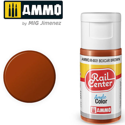 AMMO R-0031 | Box Car Brown (15 ML) | Acrylic Paints By Mig Jimenez - Squeaky's Trains