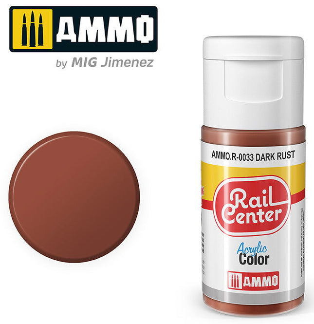 AMMO R-0033 | Dark Rust (15 ML) | Acrylic Paints By Mig Jimenez - Squeaky's Trains