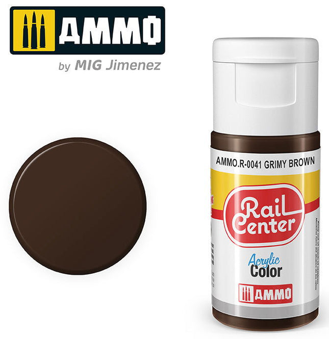 AMMO R-0041 | Grimy Brown (15 ML) | Acrylic Paints By Mig Jimenez - Squeaky's Trains