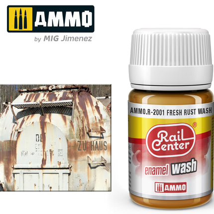 AMMO R-2001 | Fresh Rust Wash (35 ML) | Acrylic Paints By Mig Jimenez - Squeaky's Trains