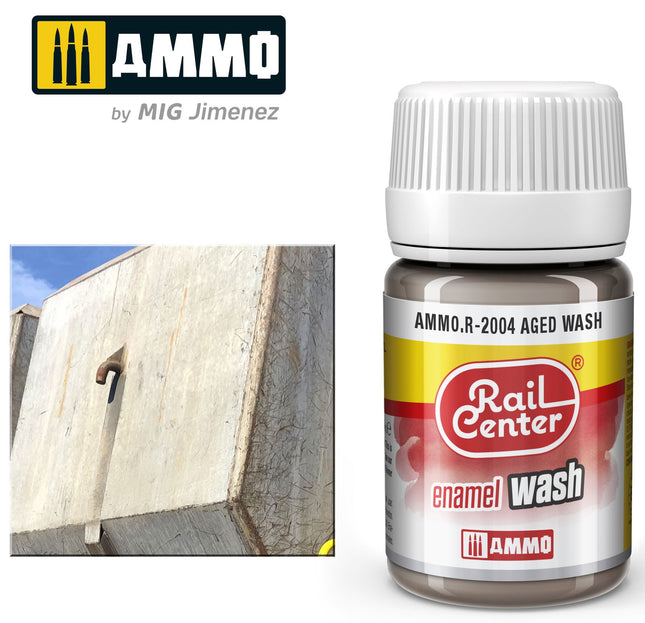 AMMO R-2004 | Aged Wash (35 ML) | Acrylic Paints By Mig Jimenez - Squeaky's Trains
