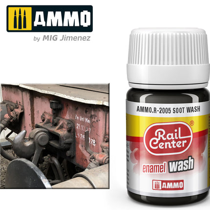 AMMO R-2005 | Soot Wash (35 ML) | Acrylic Paints By Mig Jimenez - Squeaky's Trains